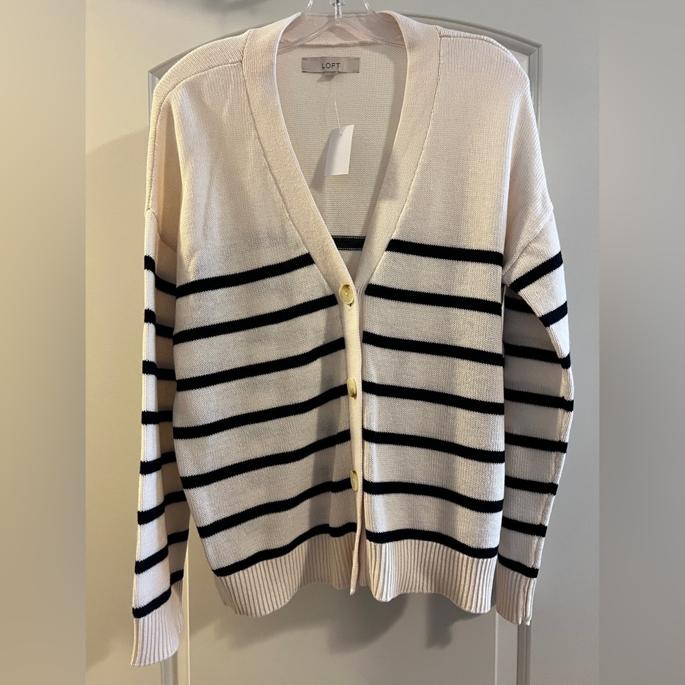 LOFT Striped Cardigan